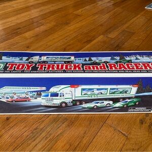 NEW IN BOX Toy Truck and 2 Racers - Green and White